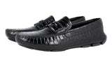 Prada Men's Black Leather Penny Loafers 2DD151