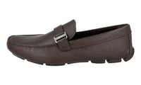 Prada Men's Brown Saffiano Leather Logo Loafers 2DD152