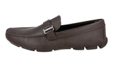 Prada Men's Brown Saffiano Leather Logo Loafers 2DD152