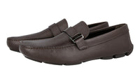Prada Men's Brown High-Quality Saffiano Leather Logo Loafers 2DD152