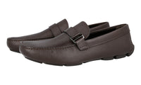 Prada Men's Brown Saffiano Leather Logo Loafers 2DD152