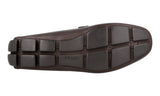 Prada Men's Brown Saffiano Leather Logo Loafers 2DD152