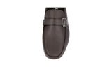 Prada Men's Brown Saffiano Leather Logo Loafers 2DD152