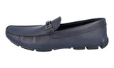 Prada Men's Blue Saffiano Leather Logo Loafer Loafers 2DD153