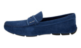 Prada Men's Blue Leather Penny Loafers 2DD155