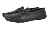 Prada Men's Black Saffiano Leather Logo Driving Loafers 2DD159