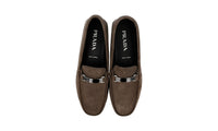 Prada Men's Brown Leather Logo Loafers 2DD159