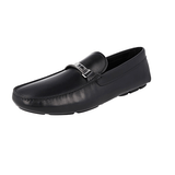 Prada Men's Black Leather Driving Loafers 2DD159