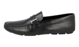 Prada Men's Black Leather Driving Logo Loafers 2DD160