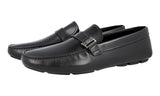 Prada Men's Black Leather Driving Logo Loafers 2DD160