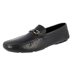 Prada Men's Black Leather Logo Driving Loafers 2DD163