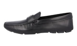 Prada Men's Black Leather Logo Loafers 2DD165