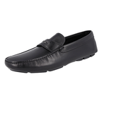 Prada Men's Black Leather Logo Loafers 2DD165