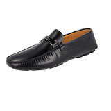Prada Men's Black Leather Driving Shoes Moccasins Schuhe Mokassins Loafers 2DD166