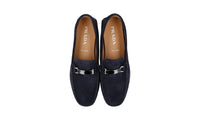 Prada Men's Blue Leather Logo Loafers 2DD166