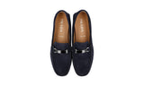 Prada Men's Blue Leather Logo Loafers 2DD166