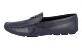 Prada Men's Blue Leather Driving Loafer Logo Loafers 2DD172