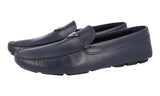 Prada Men's Blue Leather Driving Loafer Logo Loafers 2DD172
