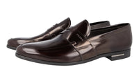 Prada Men's Brown Leather Penny Loafer Business Shoes 2DE010