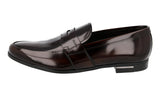 Prada Men's Brown Brushed Spazzolato Leather Penny Loafer Business Shoes 2DE010