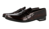 Prada Men's Brown Brushed Spazzolato Leather Penny Loafer Business Shoes 2DE010