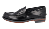 Prada Men's Black welt-sewn Leather Penny Loafer Business Shoes 2DE034