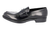Prada Men's Black welt-sewn Leather Penny Loafer Business Shoes 2DE093