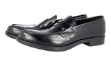 Prada Men's Black welt-sewn Leather Penny Loafer Business Shoes 2DE093