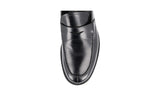 Prada Men's Black welt-sewn Leather Penny Loafer Business Shoes 2DE093