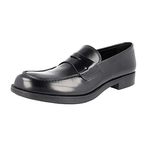 Prada Men's Black welt-sewn Leather Penny Loafer Business Shoes 2DE093