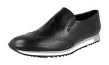 Prada Men's 2DE104 999 F0002 Full Brogue Leather Sneaker