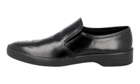 Prada Men's Black Full Brogue Leather Sneaker 2DE109