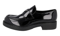 Prada Men's Black Leather Chocolate Penny Loafer Loafers 2DE127