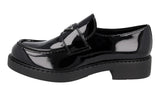 Prada Men's Black Leather Chocolate Loafers 2DE127