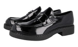 Prada Men's Black Leather Chocolate Loafers 2DE127