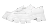 Prada Men's White Brushed Spazzolato Leather Monolith Loafers 2DE129