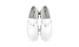 Prada Men's White Brushed Spazzolato Leather Monolith Loafers 2DE129