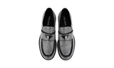 Prada Men's Black Leather Double Chocolate Crystal Loafers 2DE135