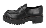Prada Men's Black Leather Double Chocolate Loafer Loafers 2DE148