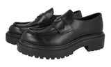 Prada Men's Black Leather Double Chocolate Loafer Loafers 2DE148