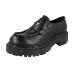 Prada Men's Black Leather Double Chocolate Loafer Loafers 2DE148