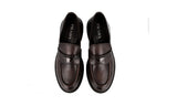 Prada Men's Brown Leather Double Chocolate Loafers 2DE148