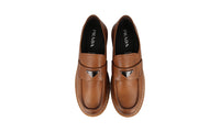 Prada Men's Brown welt-sewn Leather Chocolate Loafers 2DE151