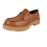 Prada Men's Brown welt-sewn Leather Chocolate Loafers 2DE151