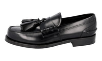 Prada Men's Black welt-sewn Leather Penny  Tassle Loafer Business Shoes 2DG086