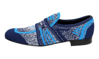 Prada Men's Blue Jacquard Mouline Loafers 2DG098