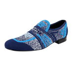 Prada Men's Blue Jacquard Mouline Loafers 2DG098