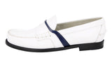Prada Men's White Brushed Spazzolato Leather Penny Loafer Loafers 2DG100