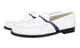 Prada Men's White Brushed Spazzolato Leather Penny Loafer Loafers 2DG100