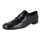 Prada Men's Black Brushed Spazzolato Leather Penny Loafer Business Shoes 2DG102